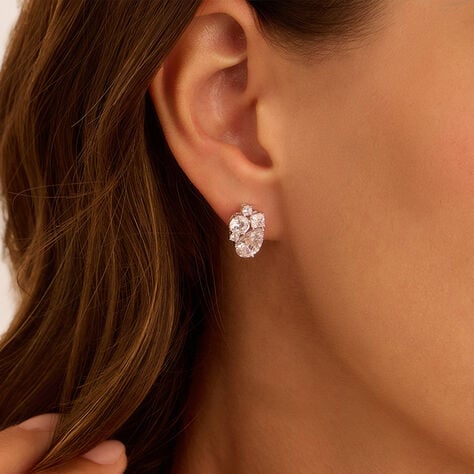 Orecchini Red Carpet in argento con zirconi goccia e quadrati