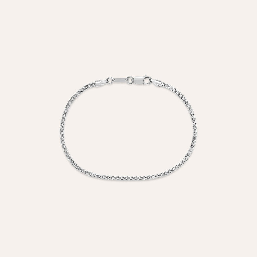 Bracciale groumette Gentleman in argento rodiato, 21 cm