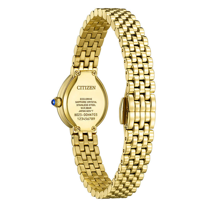 Orologio Citizen Lady Rainell Mini Eco-Drive Acciaio Dorato e Quadrante Bianco