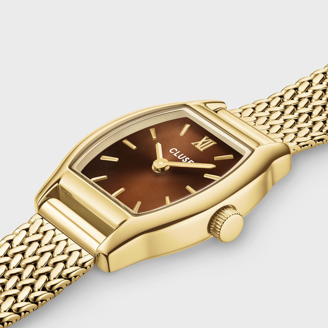 Orologio Donna CLUSE Tonnette Mini Dorato con Quadrante Marrone