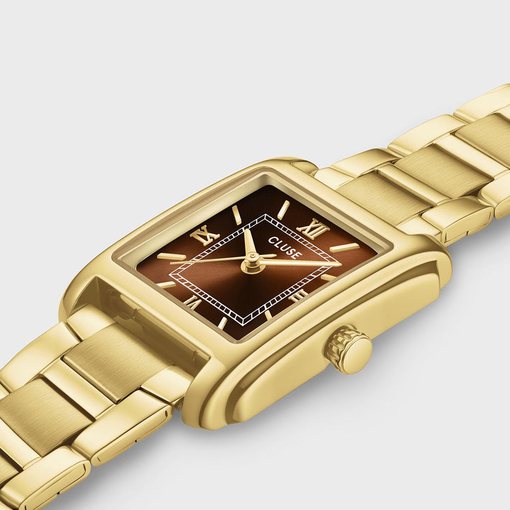 Orologio Donna CLUSE Anglée Dorato con Quadrante Marrone Soleil