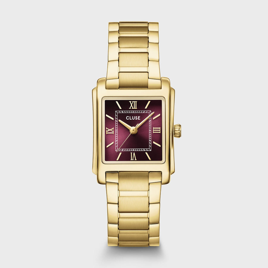 Orologio Donna CLUSE Anglée Dorato con Quadrante Rosso Ciliegia