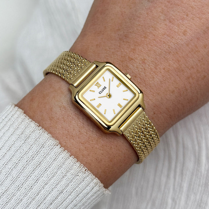 Orologio Donna CLUSE Gracieuse Mini Dorato con Quadrante Bianco