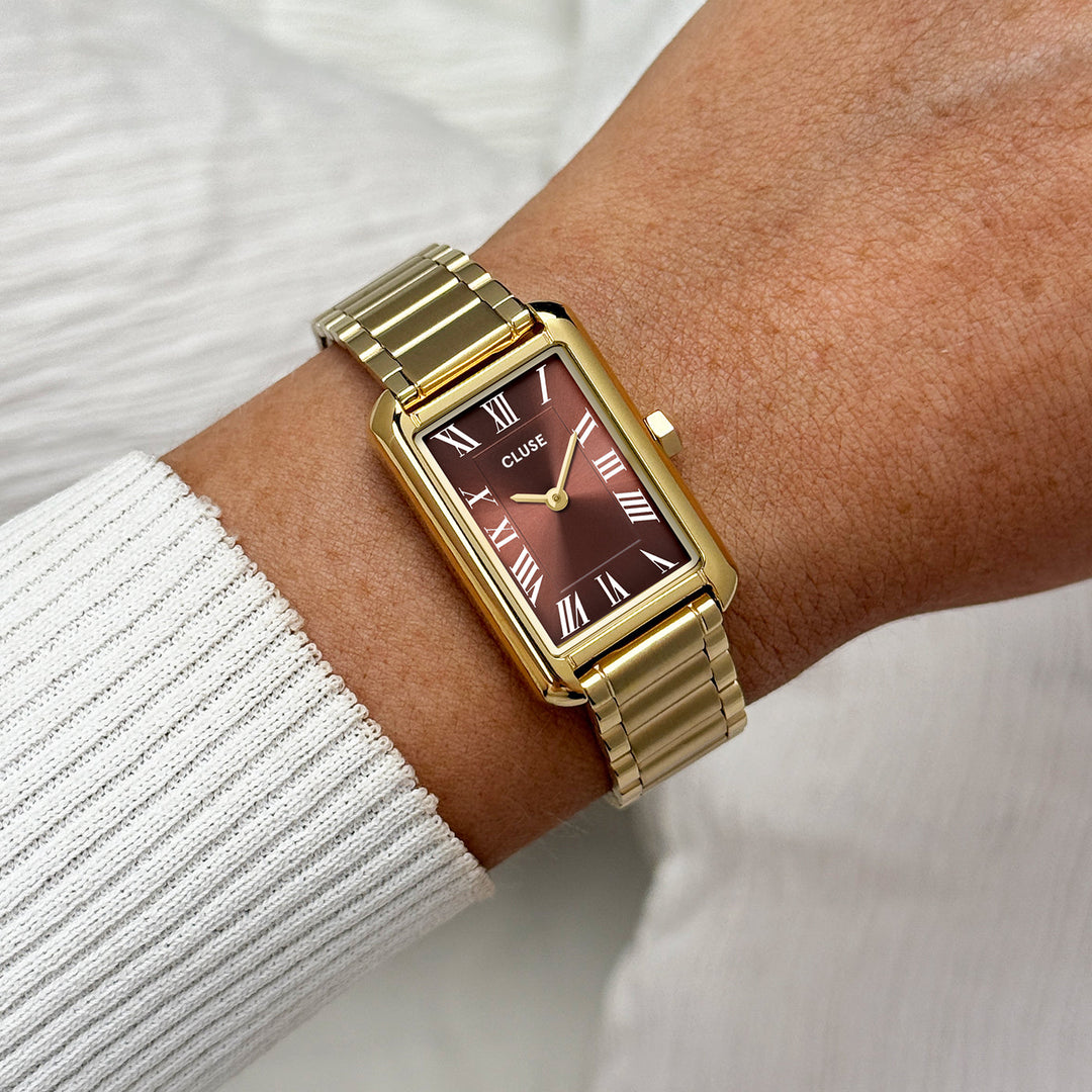 Orologio Donna CLUSE Belisenna Dorato con Quadrante Marrone Mocha