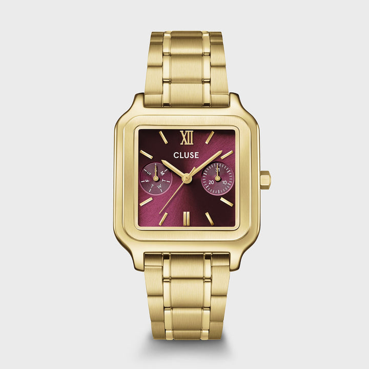Orologio Donna CLUSE Gracieuse Multifunzione Dorato con Quadrante Ciliegia