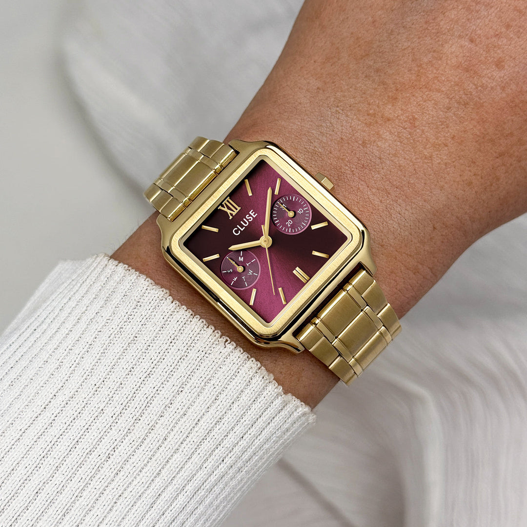 Orologio Donna CLUSE Gracieuse Multifunzione Dorato con Quadrante Ciliegia