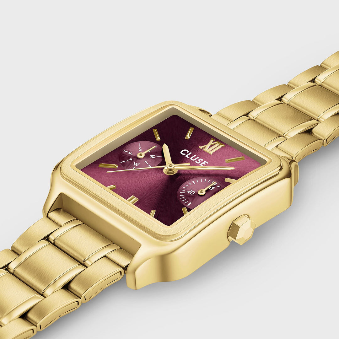 Orologio Donna CLUSE Gracieuse Multifunzione Dorato con Quadrante Ciliegia