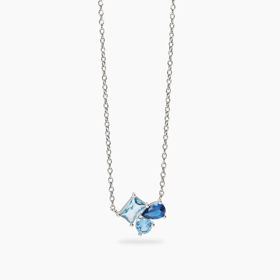 Girocollo PRO COLOR con cluster di pietre blu