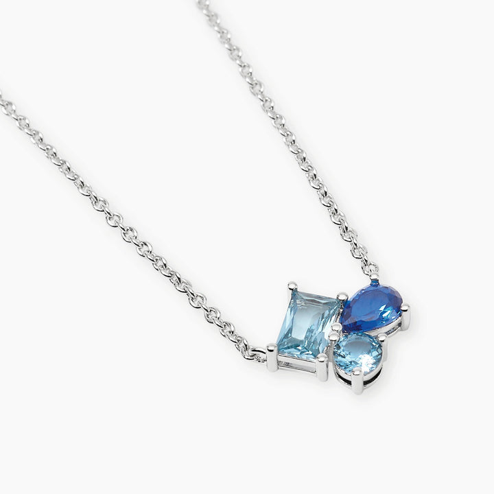 Girocollo PRO COLOR con cluster di pietre blu