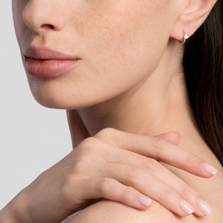 Orecchini a cerchio ANIMA GEMELLI con zircone
