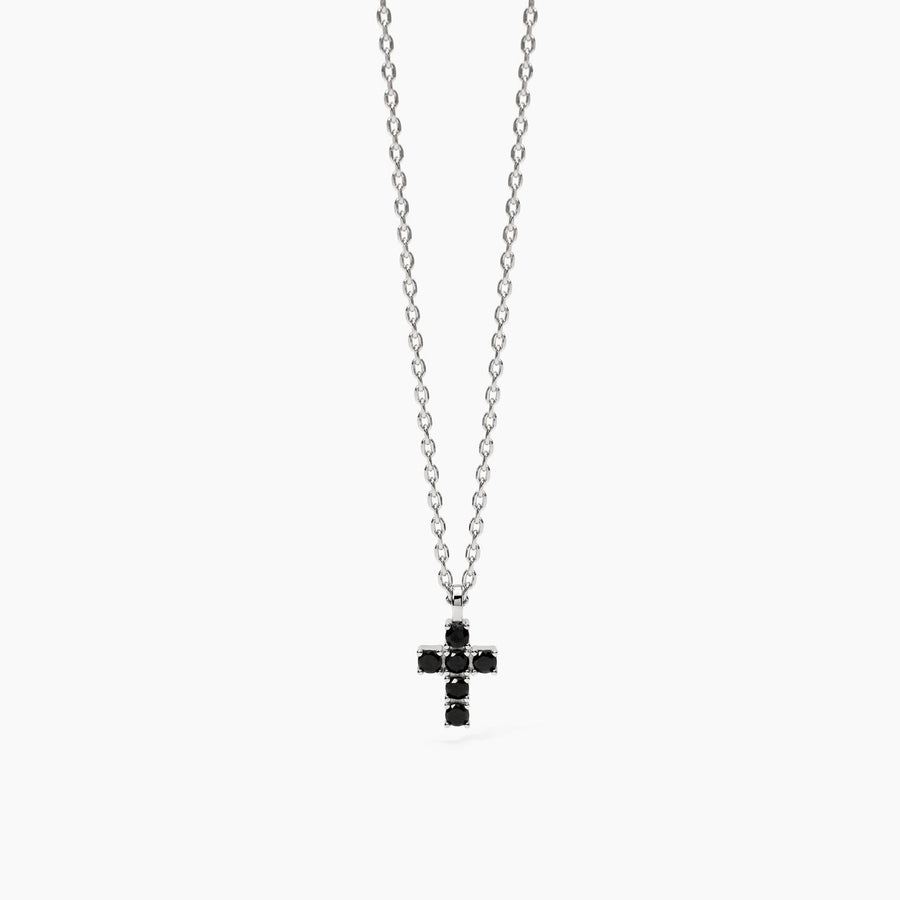 Collana uomo MYSTICAL con croce di zirconi neri