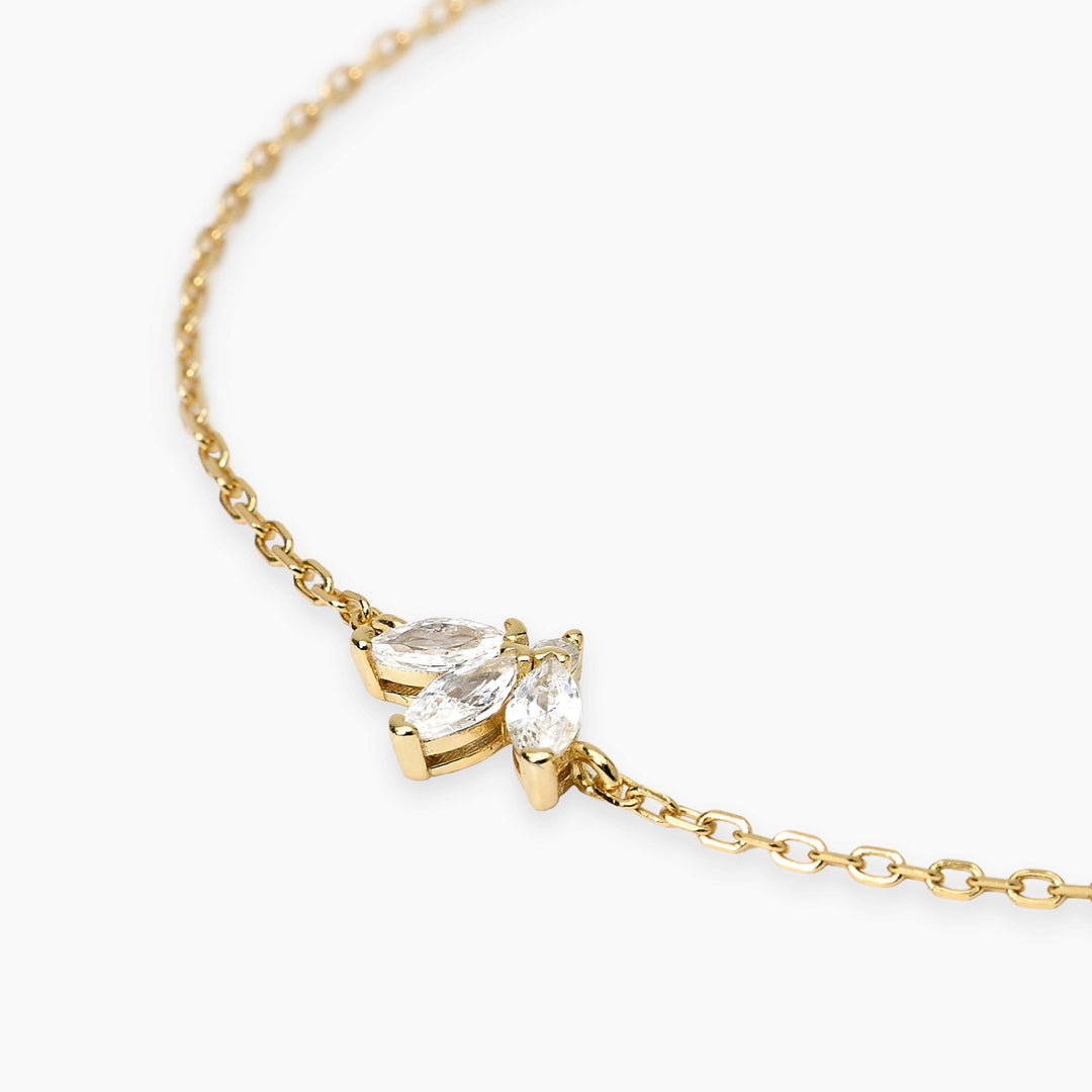 Bracciale MIKA dorato con zirconi navette