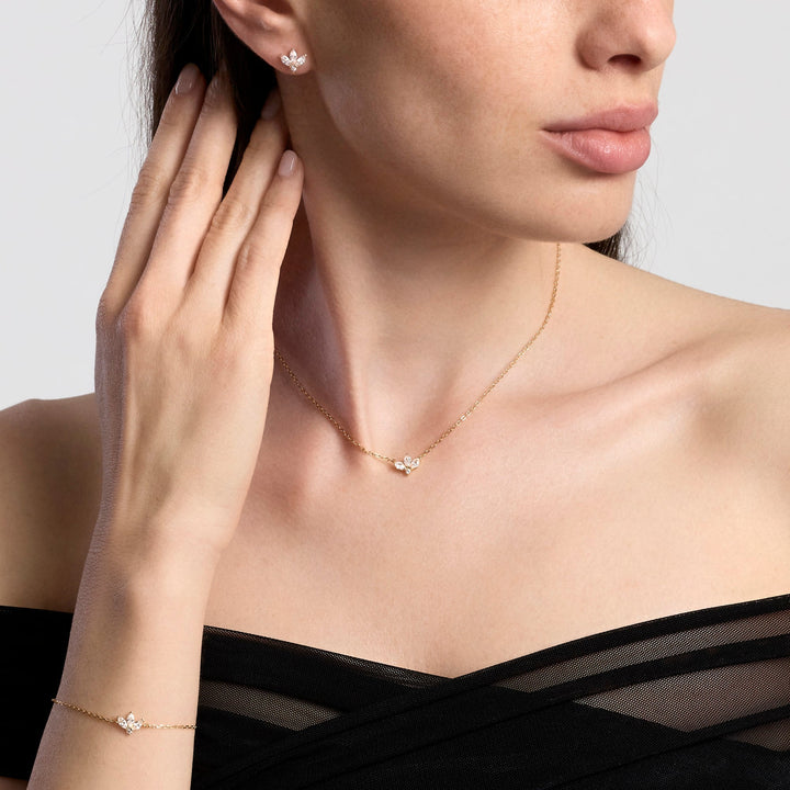 Bracciale MIKA dorato con zirconi navette