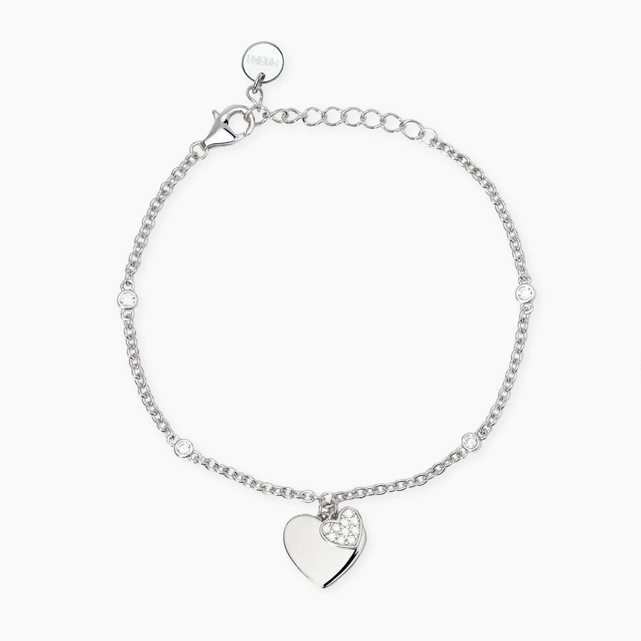 Bracciale SOLO TUO con cuori sovrapposti e zirconi