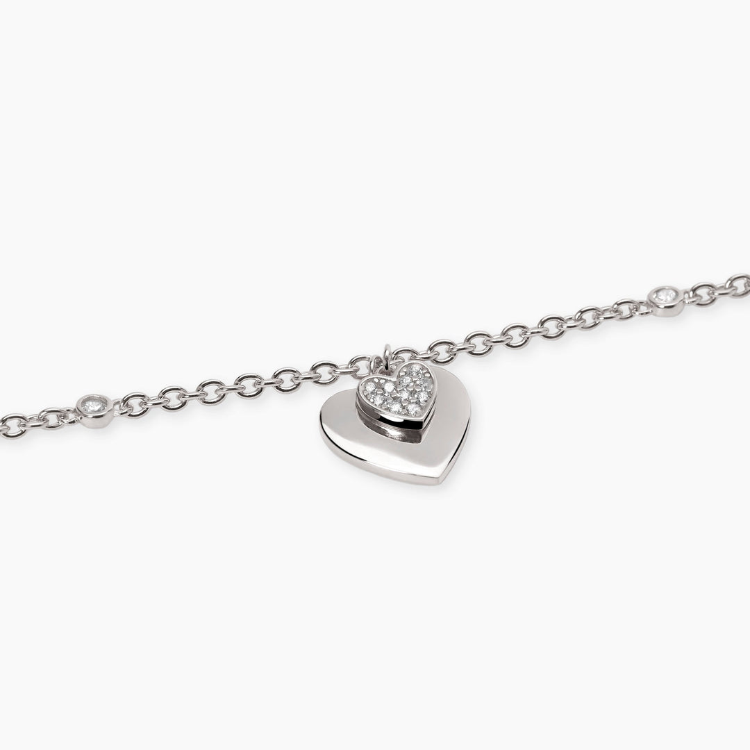 Bracciale SOLO TUO con cuori sovrapposti e zirconi