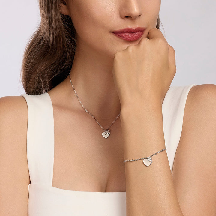 Bracciale SOLO TUO con cuori sovrapposti e zirconi