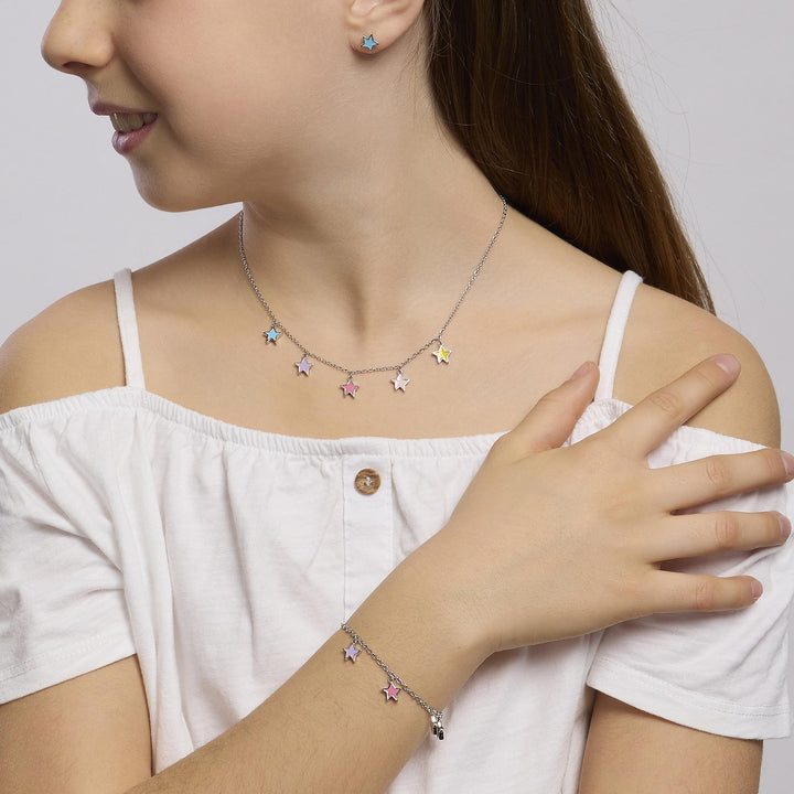 Girocollo da bambina STELLA STELLINA con stelle smaltate