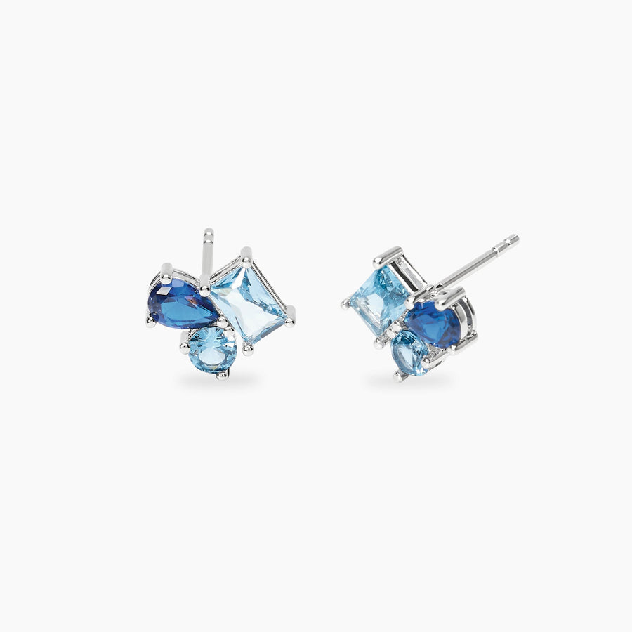 Orecchini PRO COLOR con cluster di pietre blu