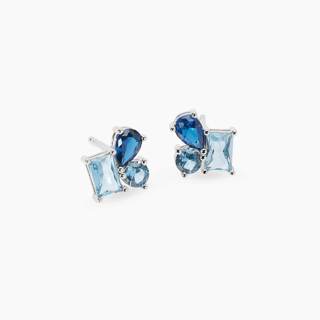Orecchini PRO COLOR con cluster di pietre blu