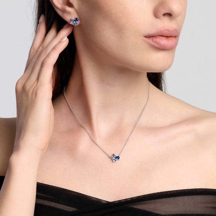 Orecchini PRO COLOR con cluster di pietre blu