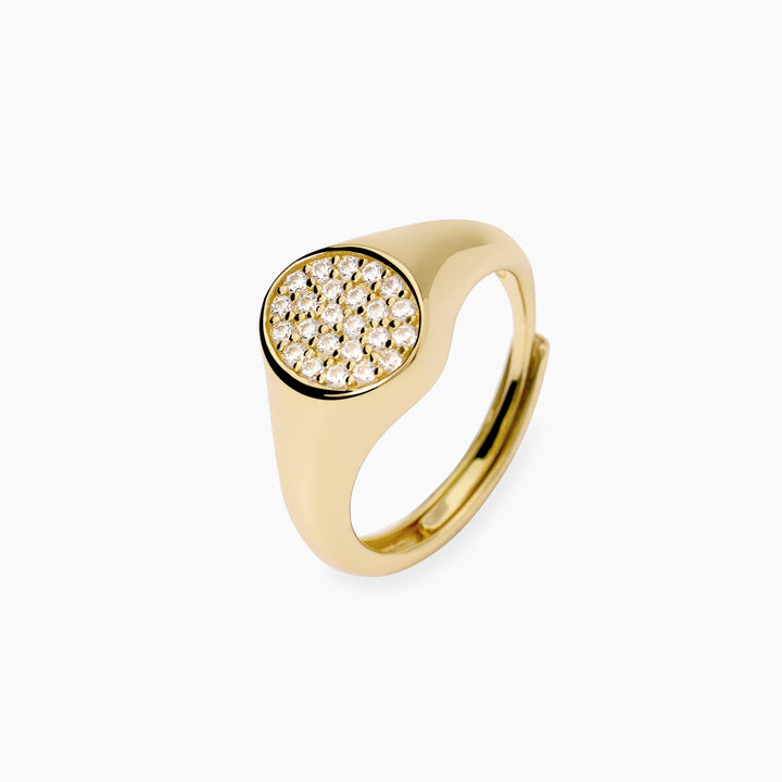 Anello chevalier CHEVALIER dorato con zirconi