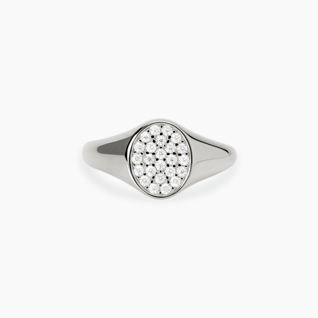Anello chevalier CHEVALIER in bronzo e argento con zirconi