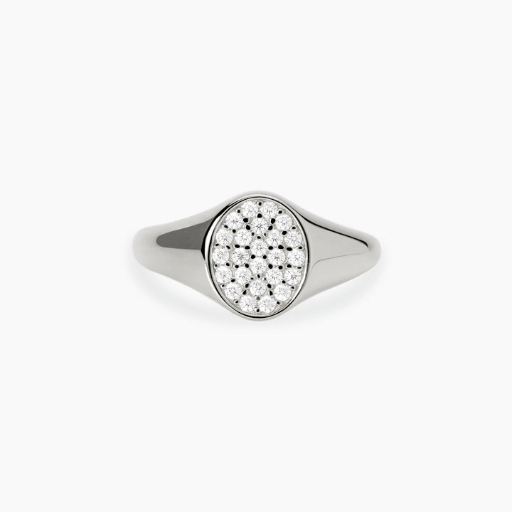 Anello chevalier CHEVALIER in bronzo e argento con zirconi