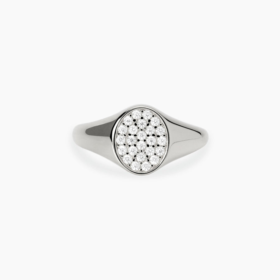 Anello chevalier CHEVALIER in bronzo e argento con zirconi