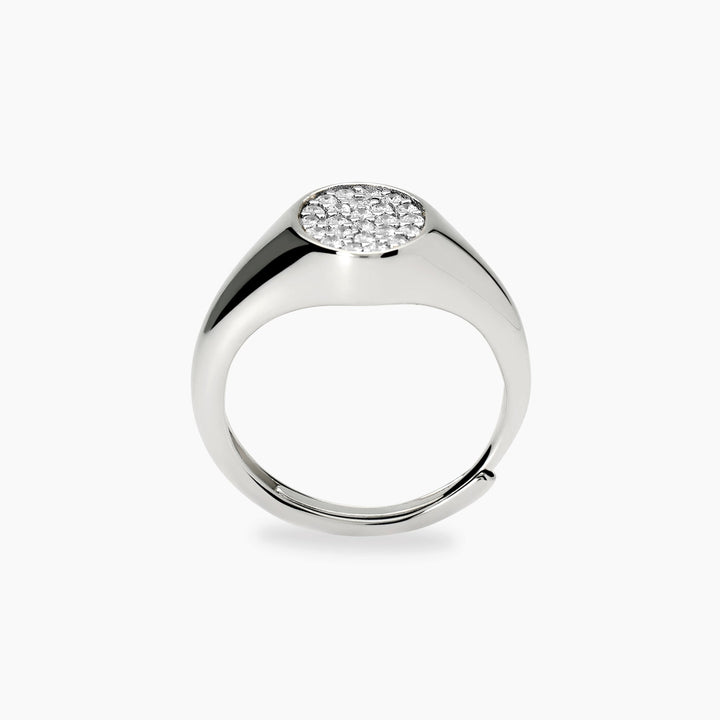 Anello chevalier CHEVALIER in bronzo e argento con zirconi