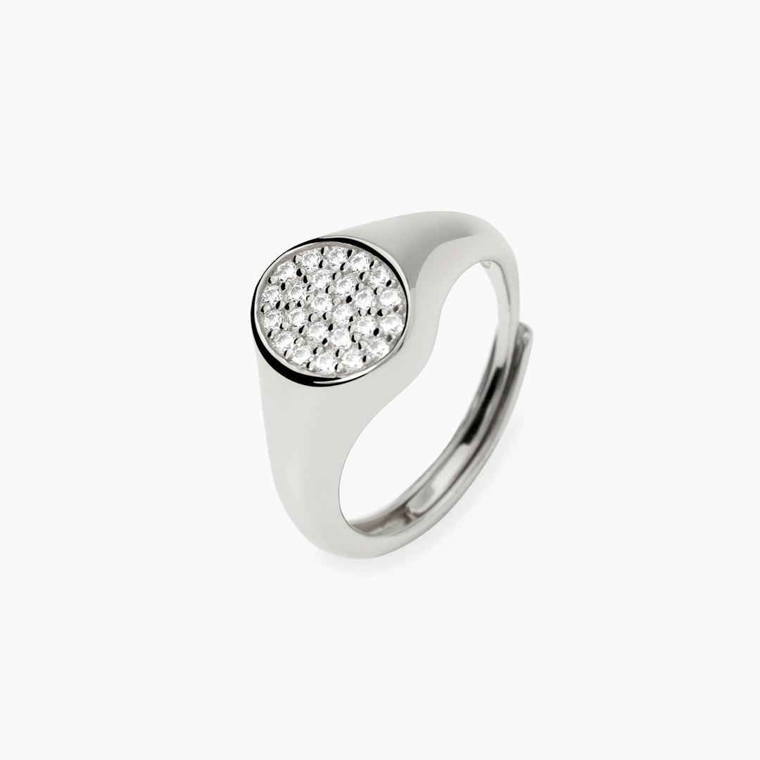 Anello chevalier CHEVALIER in bronzo e argento con zirconi