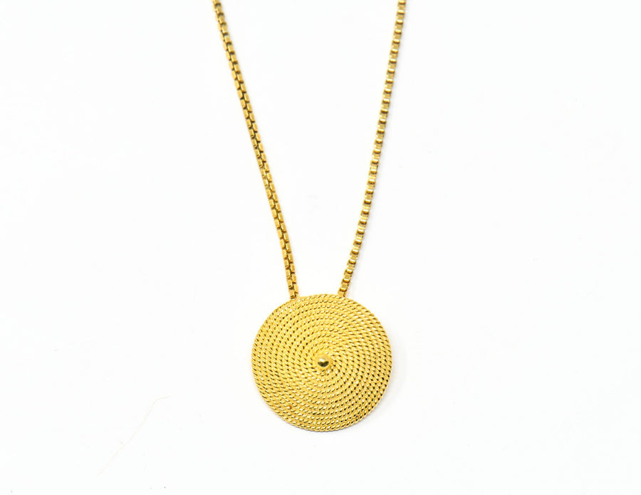 Collana corbula pallino - diametro ciondolo 1,5 cm in argento dorato