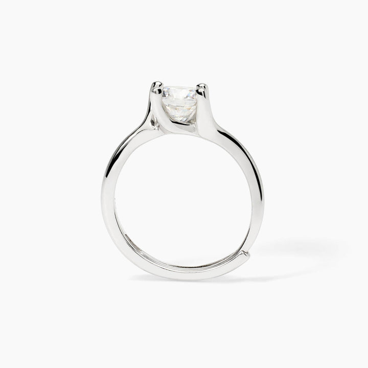 Anello solitario contrarié SOLITAIRE in argento con zircone da 6,5 mm
