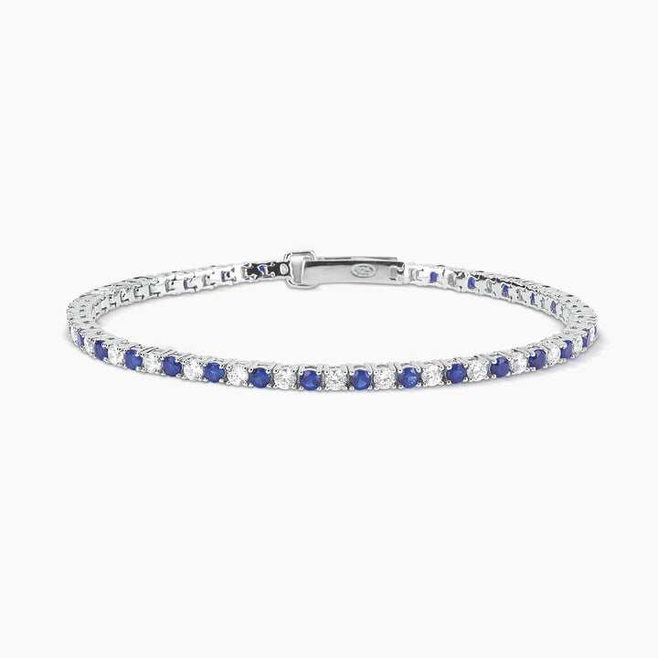 Bracciale tennis TENNIS CLUB con zaffiri sintetici e zirconi - 16 cm
