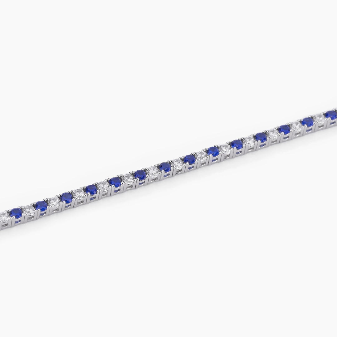 Bracciale tennis TENNIS CLUB con zaffiri sintetici e zirconi - 16 cm
