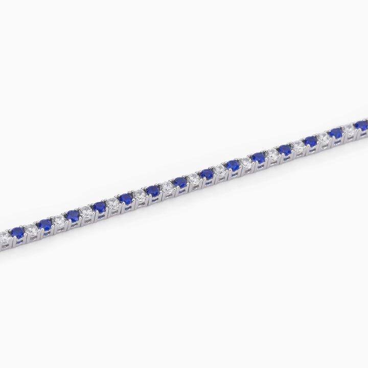 Bracciale tennis TENNIS CLUB con zaffiri sintetici e zirconi - 16 cm