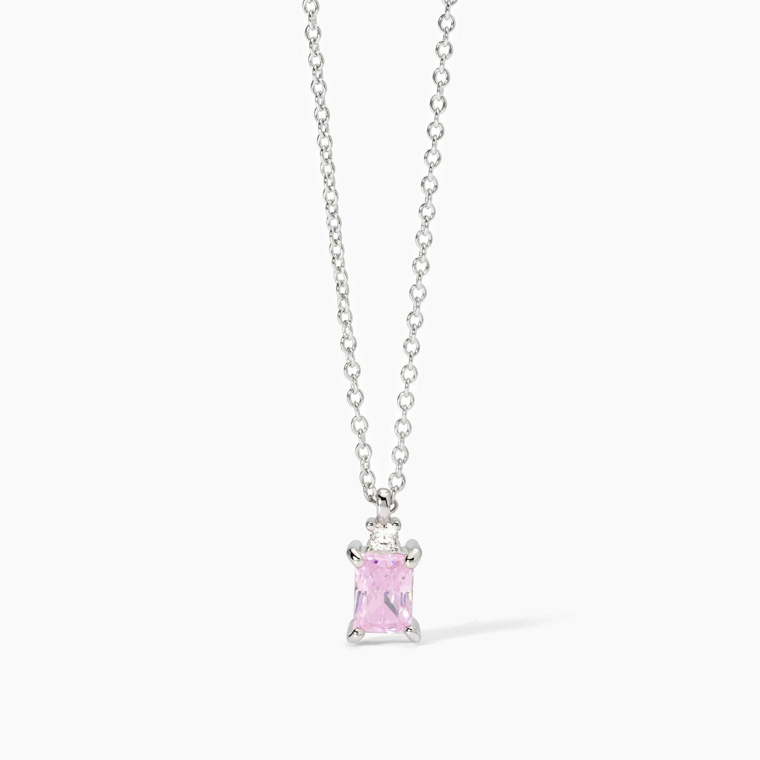 Girocollo BATTITO con zircone rosa e punto luce