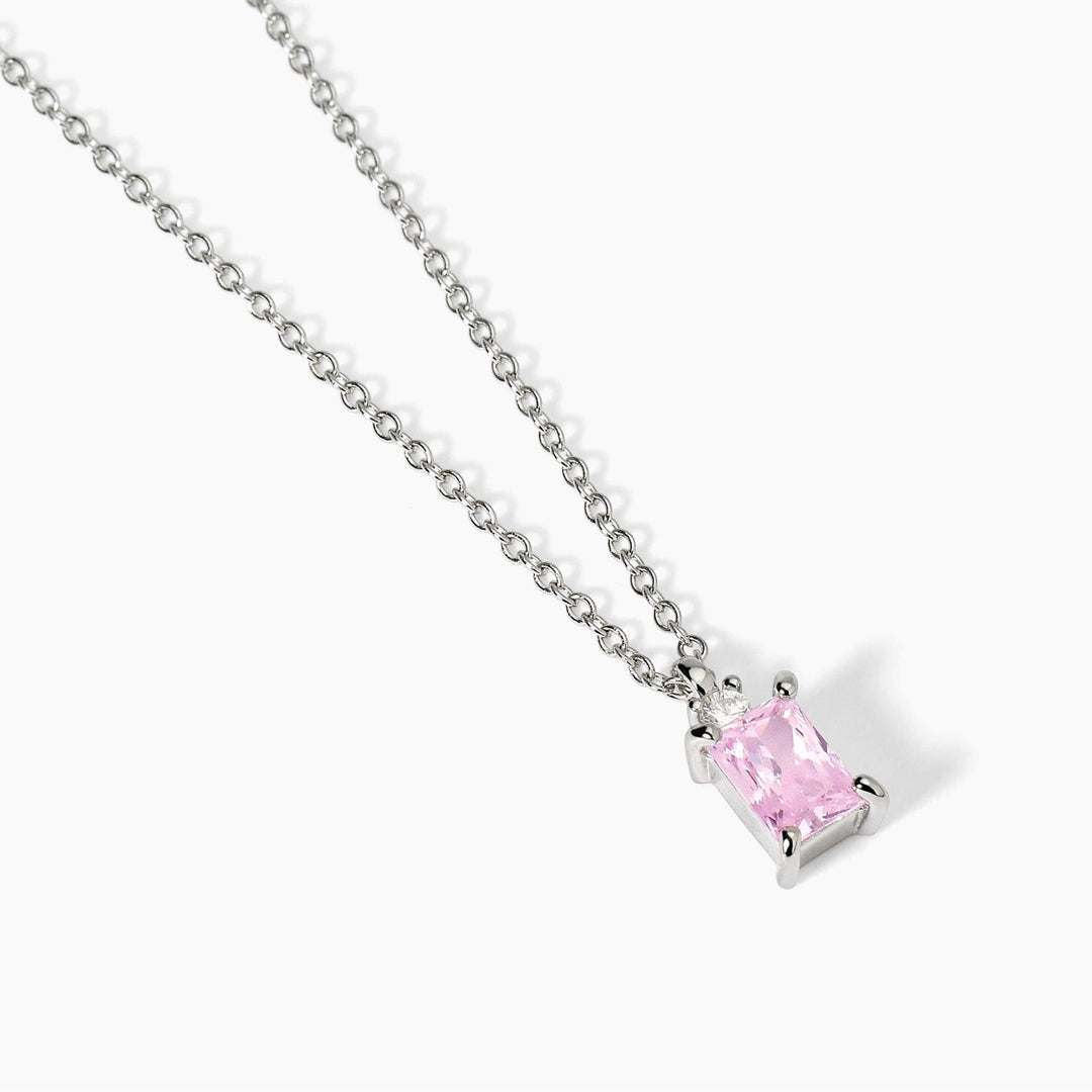 Girocollo BATTITO con zircone rosa e punto luce