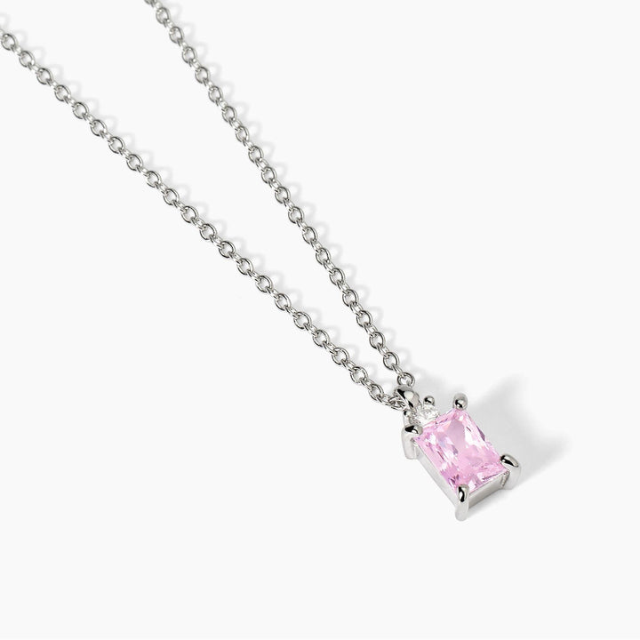 Girocollo BATTITO con zircone rosa e punto luce