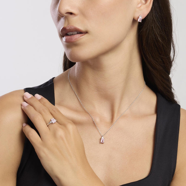 Girocollo BATTITO con zircone rosa e punto luce