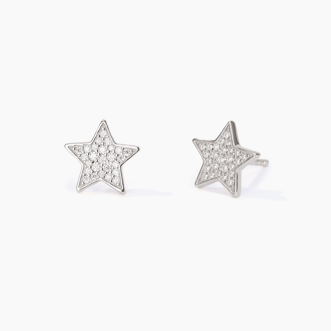 Orecchini a lobo POLVERE DI STELLE a stella in pavé