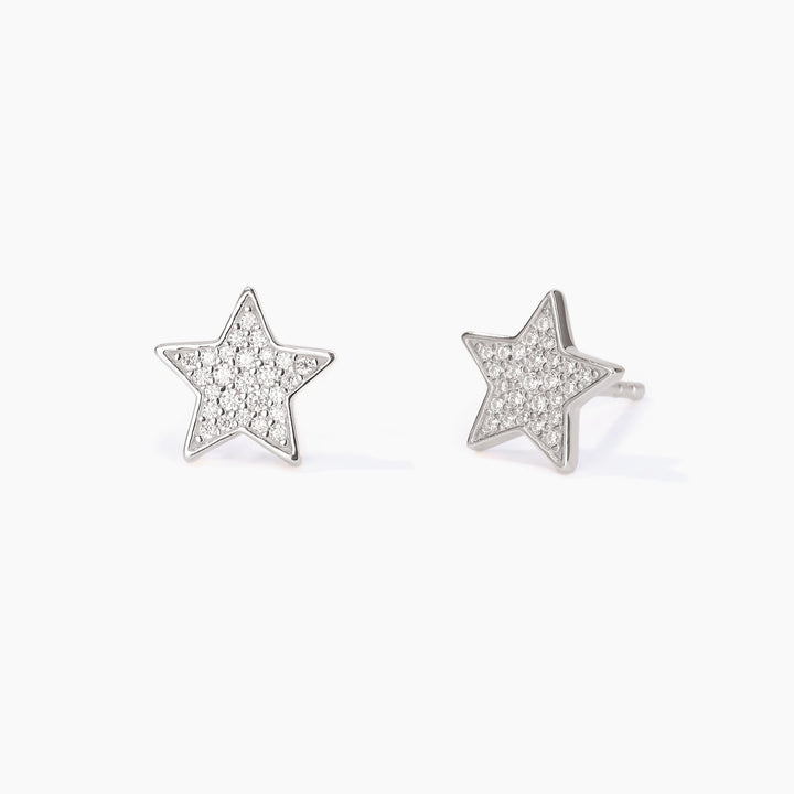 Orecchini a lobo POLVERE DI STELLE a stella in pavé