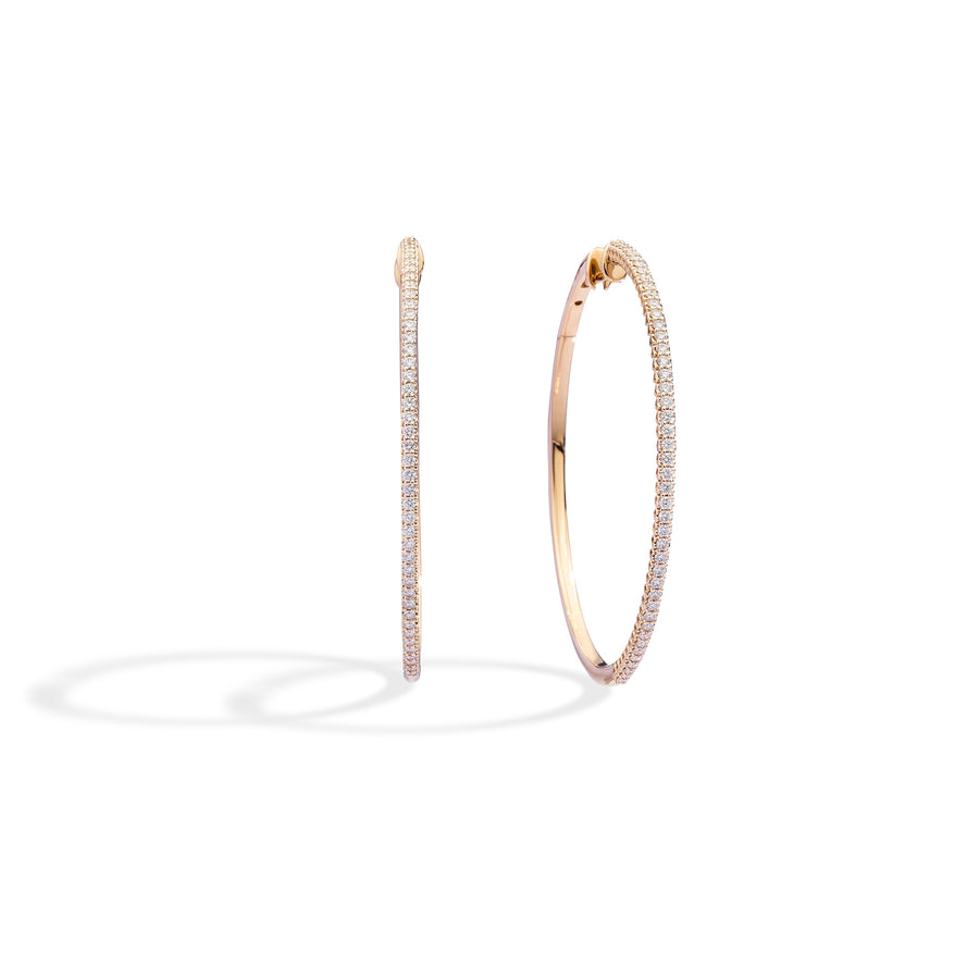 Orecchini Recarlo Anniversary a Cerchio in Oro Giallo con Diamanti 0,55 ct
