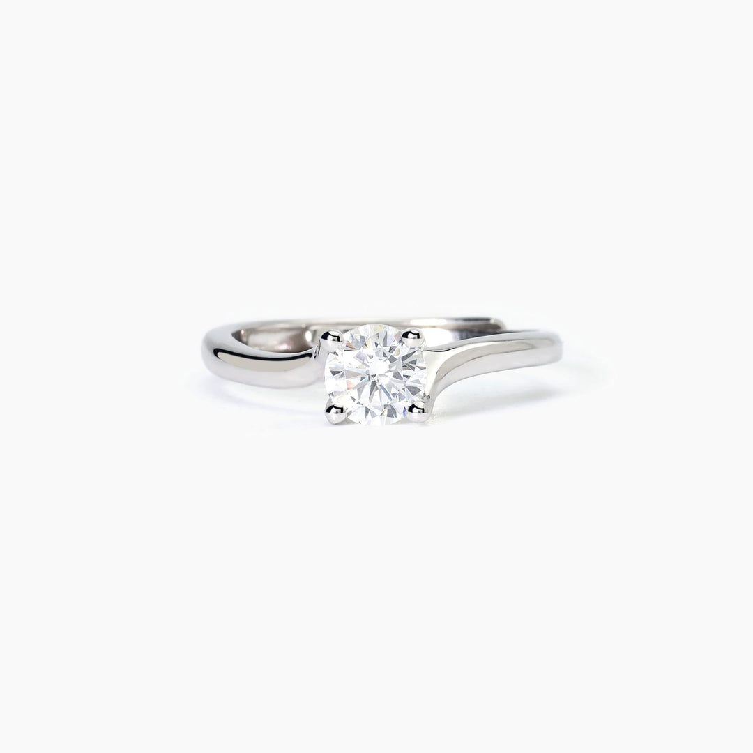 Anello solitario contrarié SOLITAIRE in argento con zircone da 5,5 mm