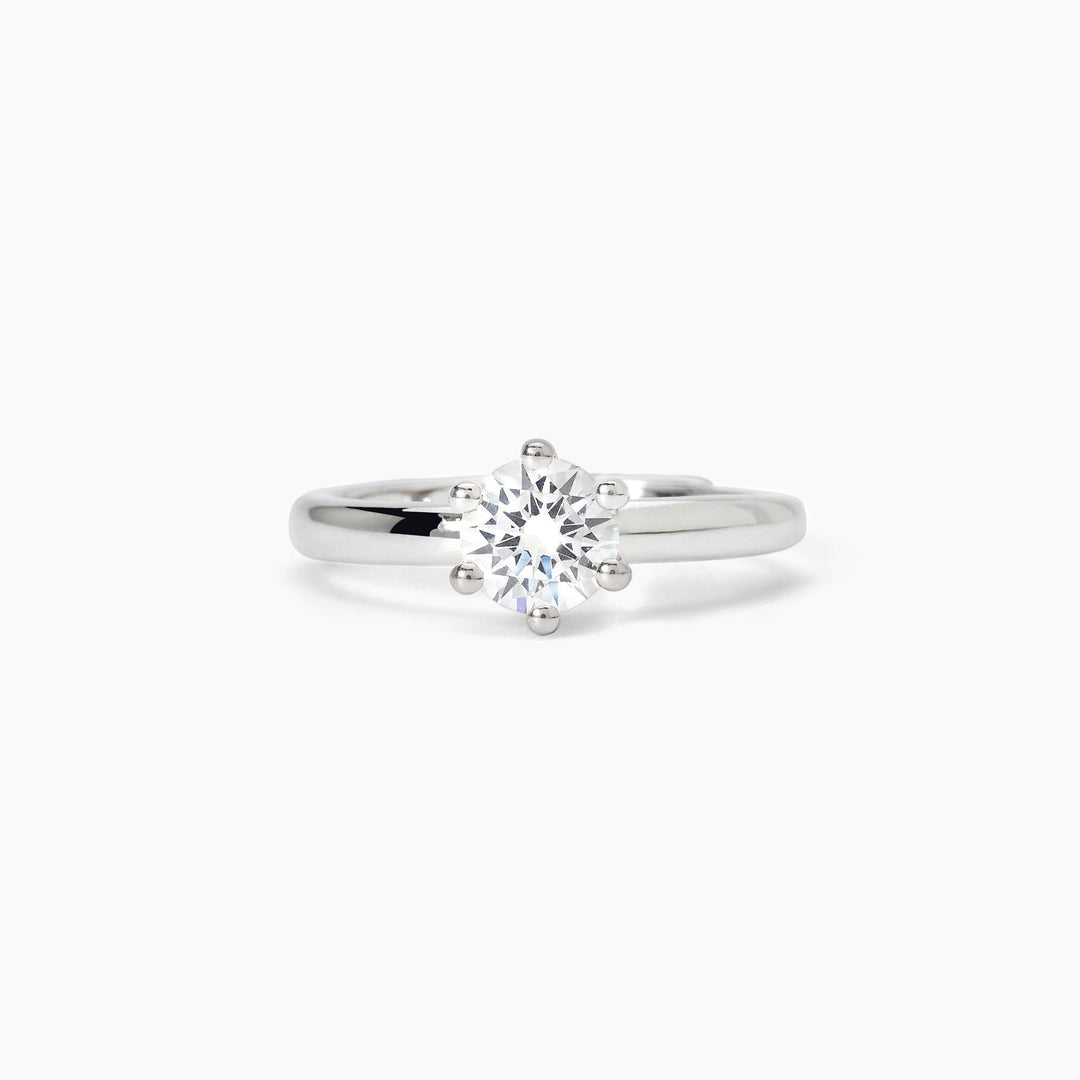 Anello solitario SOLITAIRE in argento con zircone da 6 mm