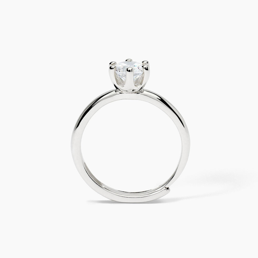 Anello solitario SOLITAIRE in argento con zircone da 6 mm