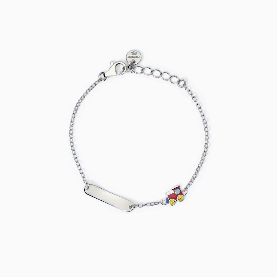 Bracciale da bambino TRAIN-TAG con trenino e targhetta da incidere