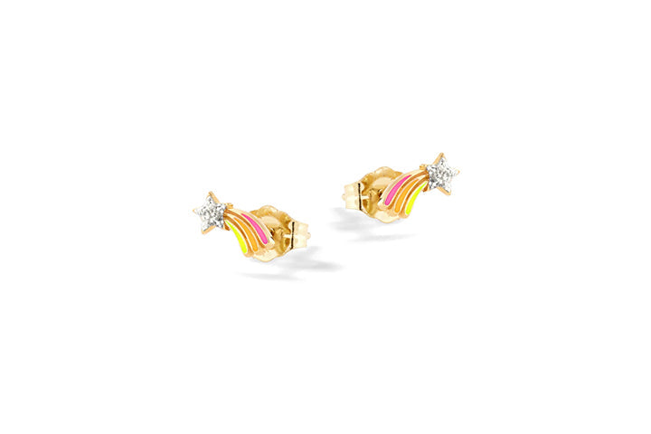 Orecchini stella cometa con punto luce in argento 925