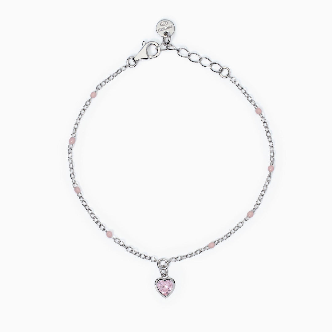 Bracciale da bambina PETIT COEUR con cuore rosa pendente