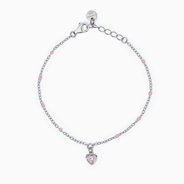 Bracciale da bambina PETIT COEUR con cuore rosa pendente