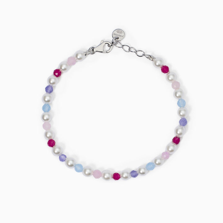 Bracciale da bambina LOLLIPOP con giada colorata e perle